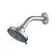 Regadera ABS Acquabela Treviso Cuadrada Cepillado 4" Brazo 15cm 3 Funciones